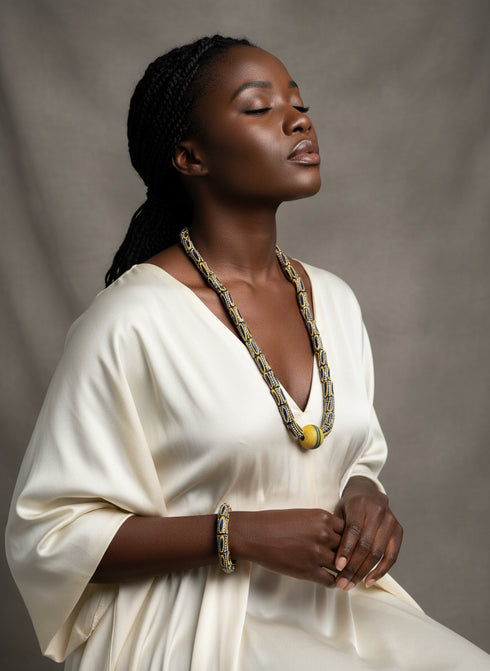 Aboagyewaa African Ceremonial Necklace and bracelet set - Unisex