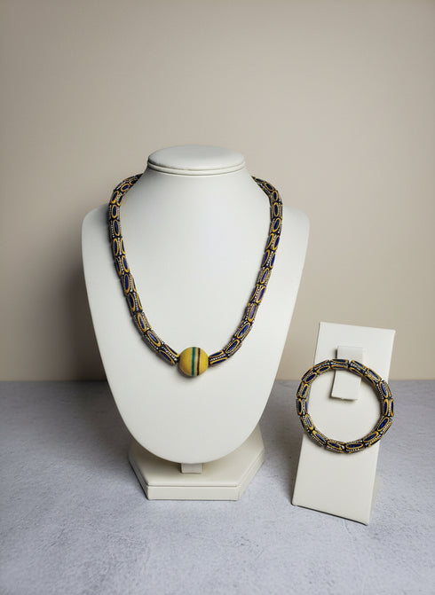 Aboagyewaa African Ceremonial Necklace and bracelet set - Unisex