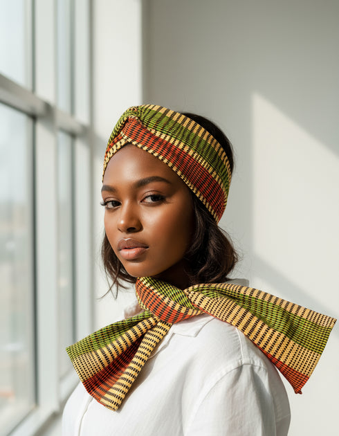 ADEPA Tie-On Ankara Headwrap / Headpiece Scarf – One-Yard Duku (African Print Headwrap)
