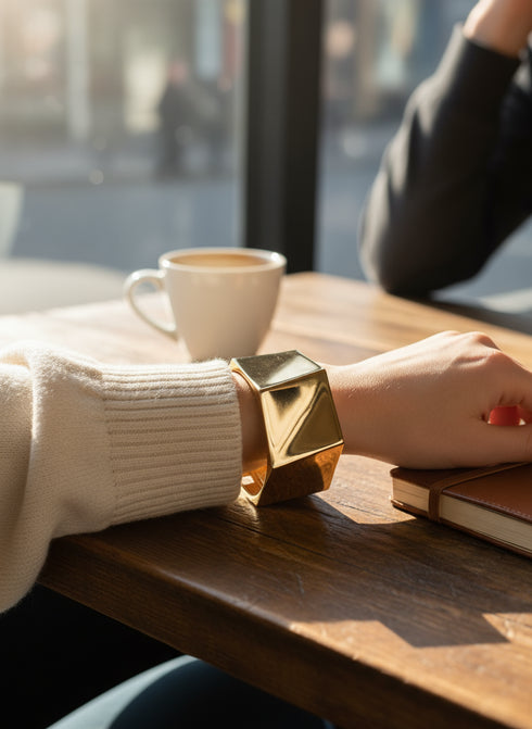 MALIKA Bold Geometric Gold Cuff Bracelet only – Stainless Steel
Women Jewelry