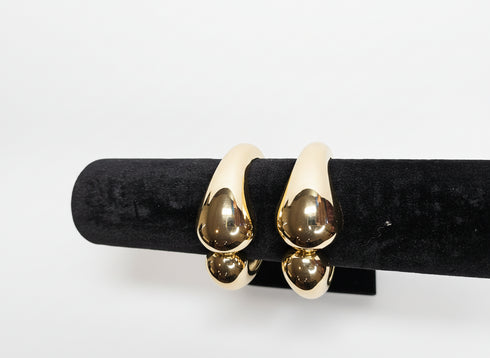 NABILA Bold Twin-Tip Gold Statement Cuff Bracelet Only – Stainless Steel Women’s Jewelry