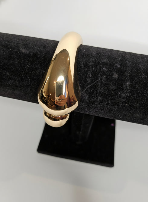 NABILA Bold Twin-Tip Gold Statement Cuff Bracelet Only – Stainless Steel Women’s Jewelry