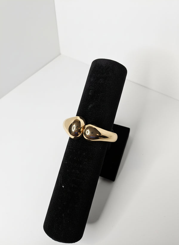 NABILA Bold Twin-Tip Gold Statement Cuff Bracelet Only – Stainless Steel Women’s Jewelry