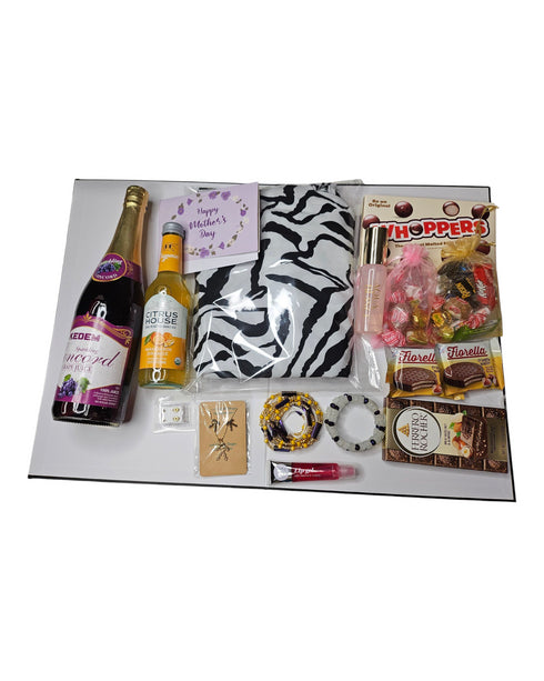 QUEEN'S GLOW-UP Handmade African Fashion and Treat Basket Gift Set