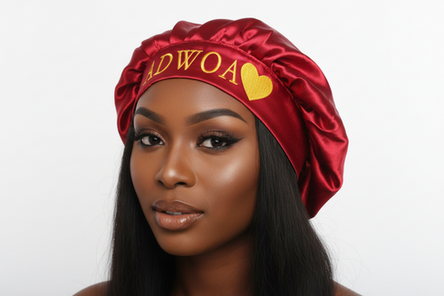 NAWOTWE ADWOA Days of the Week African Names Satin Bonnet Hair Accessory with Adjustable Tie Back - Monday