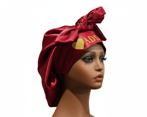 NAWOTWE ADWOA Days of the Week African Names Satin Bonnet Hair Accessory with Adjustable Tie Back - Monday