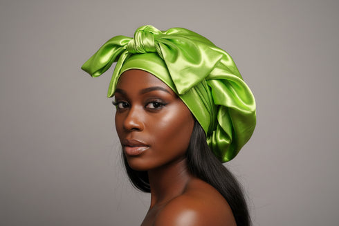 NAWOTWE AKOSUA Days of the Week African Names Satin Bonnet Hair Accessory with Adjustable Tie Back - Sunday