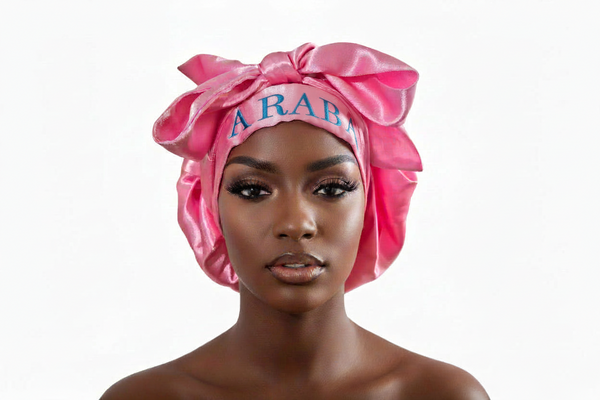 NAWOTWE ARABA Days of the Week African Names Satin Bonnet Hair Accessory with Adjustable Tie Back - Tuesday