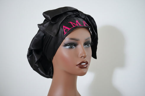 NAWOTWE AMA Days of the Week African Names Satin Bonnet Hair Accessory with Adjustable Tie Back - Saturday
