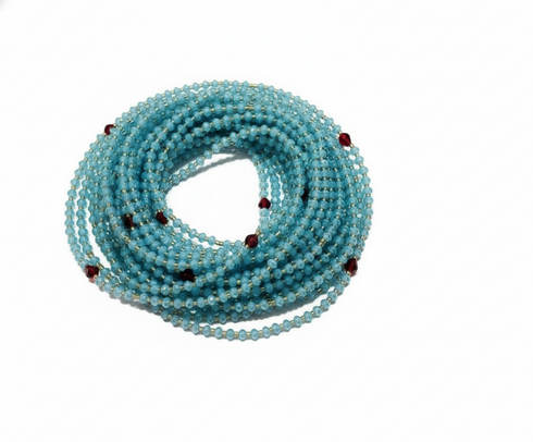 Epo Ocean Handmade Ahyenie Turquoise Heart Glass Waist Beads