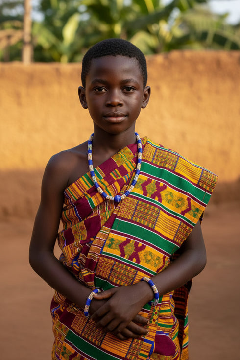 KUKUA Kids Babies Royal Handmade African Bead 3-Piece Set - Royal Blue