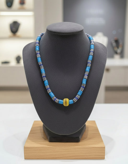 KUKUA Kids Babies Royal Handmade African Bead 3-Piece Set - Sea Blue