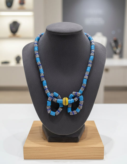 KUKUA Kids Babies Royal Handmade African Bead 3-Piece Set - Sea Blue