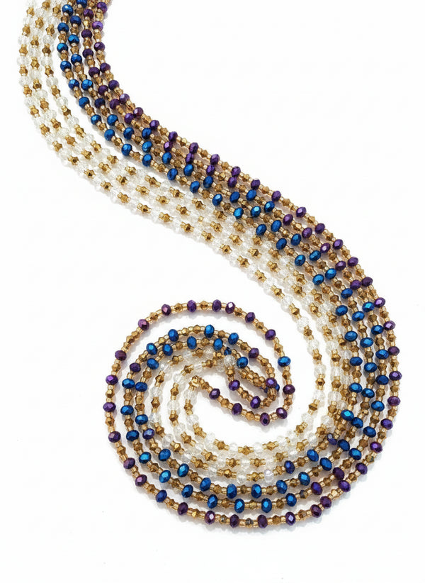 Ayana Purple Embellishment Waist Beads - Ahyenie