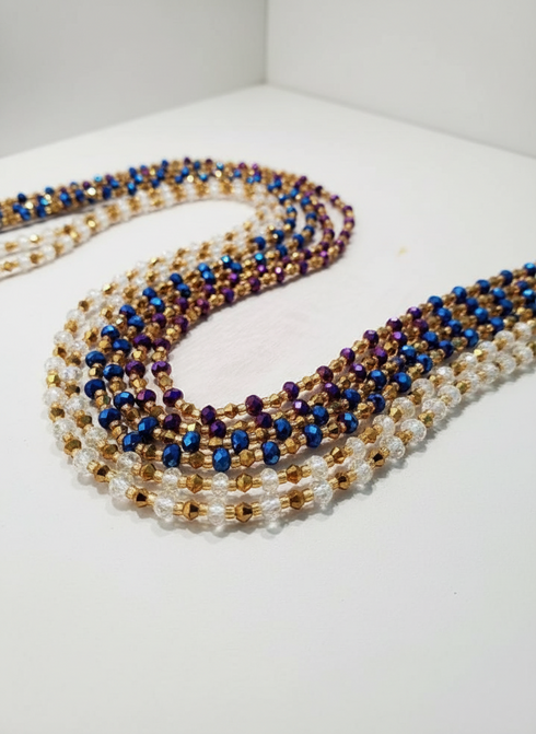 Ayana Purple Embellishment Waist Beads - Ahyenie