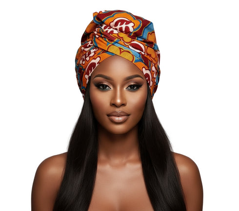 Adepa tie-on Ankara Headwrap/ Headpiece scarf - one-yard duku