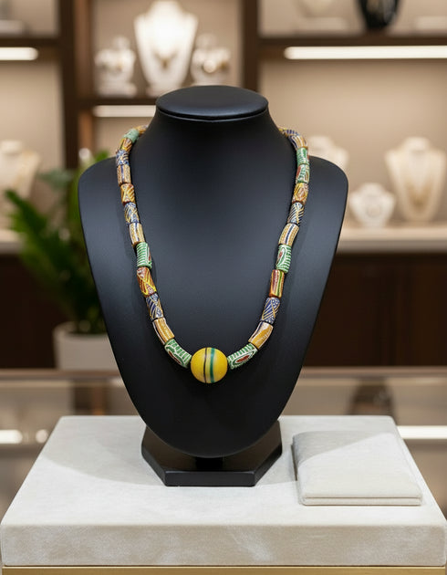 Osebo Unisex African bead necklace and bracelet set