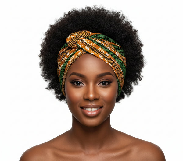 Adepa tie-on Ankara Headwrap/ Headpiece scarf - one-yard duku