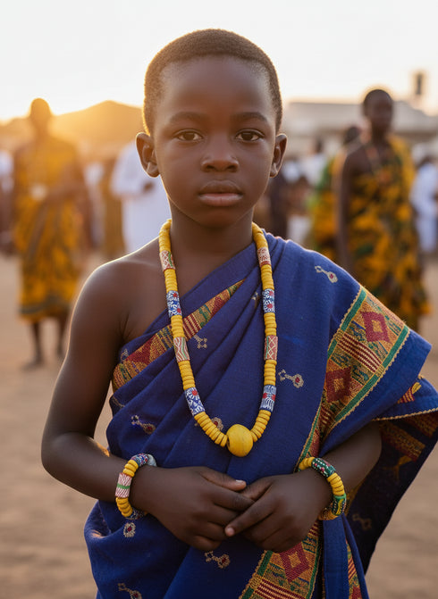 KUKUA Kids Babies Royal Handmade African Bead 3-Piece Set