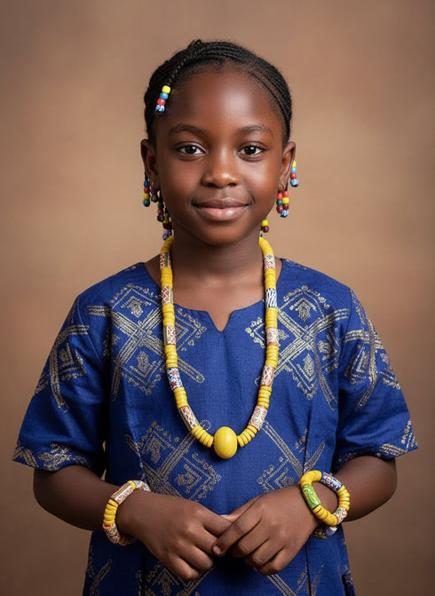 KUKUA Kids Babies Royal Handmade African Bead 3-Piece Set