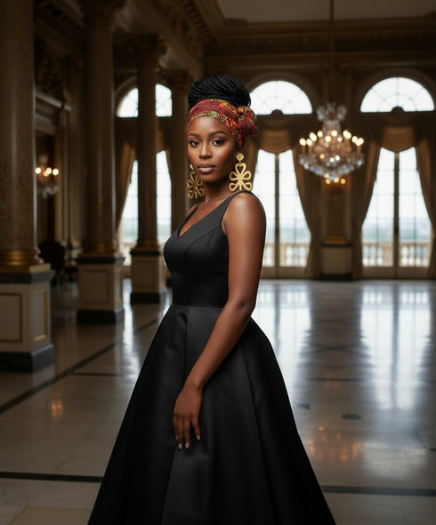 Adepa tie-on Ankara Headwrap/ Headpiece scarf - one-yard duku