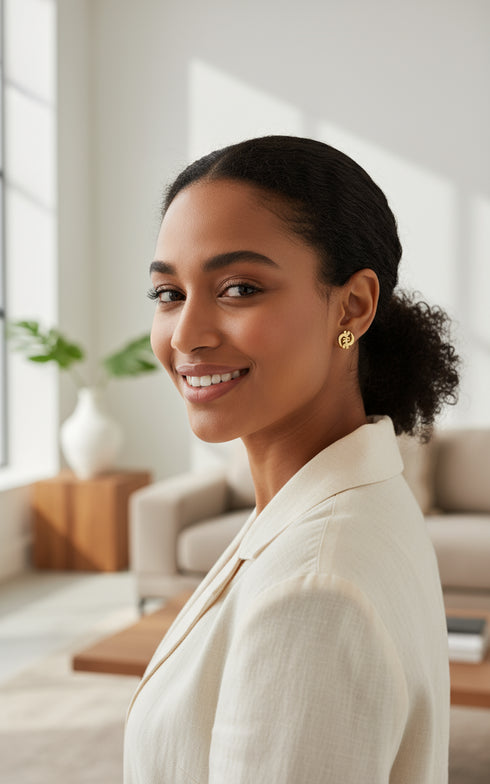 ESSENCE GYE NYAME Small Traditional Minimalist Authentic Earrings – Handmade Women’s Jewelry