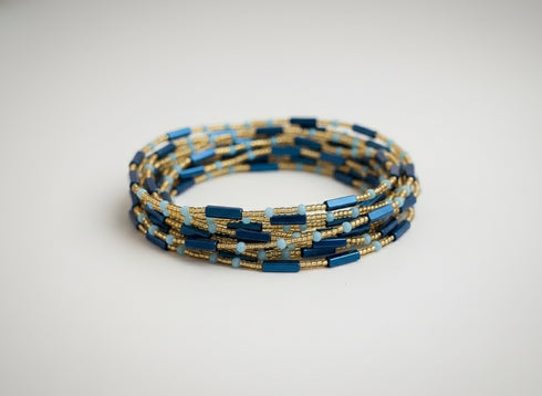 Nsroma Blue Instincts Waist Beads - Ahyenie 50 inch