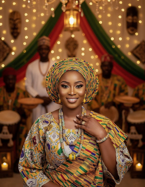 Osebo Unisex African bead necklace and bracelet set