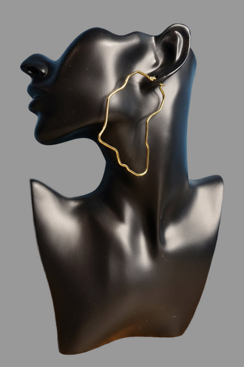 Elegant Contour African Map Hoop Earrings