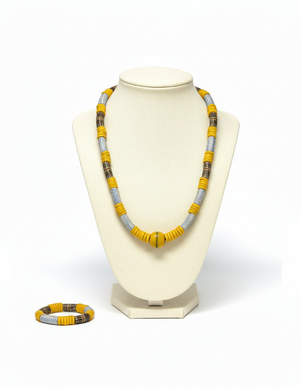 Maku Traditional African bead necklace and bracelet set