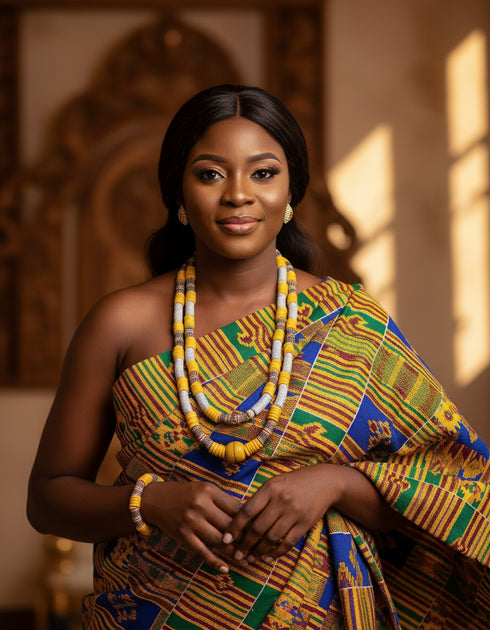 Maku Traditional African bead necklace and bracelet set