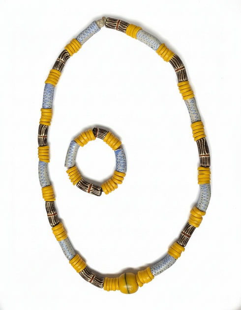 Maku Traditional African bead necklace and bracelet set