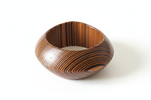 AFRICANA striped wood grain bold statement timeless style bangle bracelet only