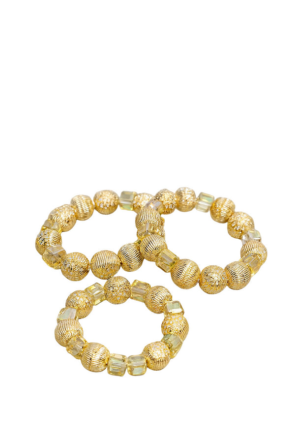 AMANI Elegant Gold-Tone Handmade Glass Bead Hand Bracelet