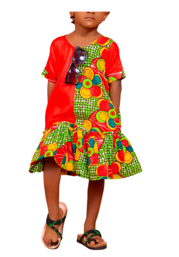ANTWIWAA Ankara Kids African Shift Dress