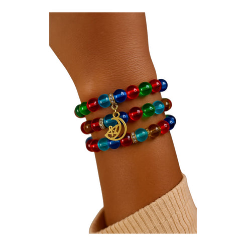 AURI Radiant Multicolor Handmade Glass Bead Hand Bracelet