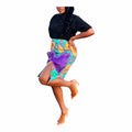 AYANA Fitted Ankara Skirt with Side Slit & Organdy Bow
