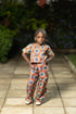Abeni Girl's Ankara/African Print Pant and top Two-Piece Set