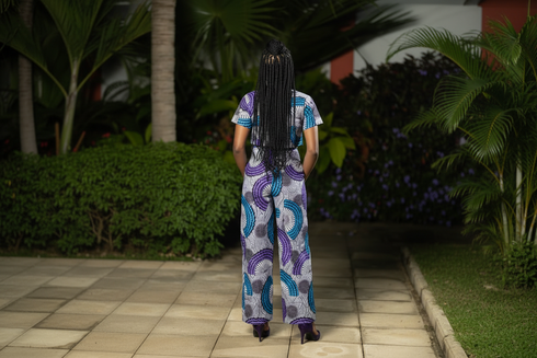 Abeni Women's Ankara/African Print Pant and Top Two-Piece Set