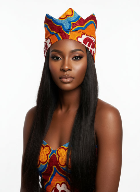 Adepa tie-on Ankara Headwrap/ Headpiece scarf - one-yard duku