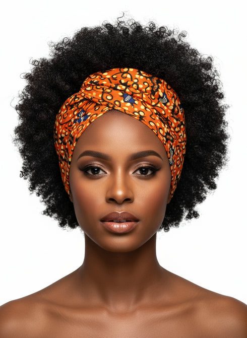 Adepa tie-on Ankara Headwrap/ Headpiece scarf - one-yard duku