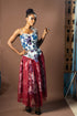 Adesewa African Print Strap Top with Organza Overlay Midi Skirt