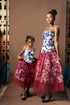Adesewa African Print Strap Top with Organza Overlay Midi Skirt