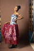 Adesewa African Print Strap Top with Organza Overlay Midi Skirt