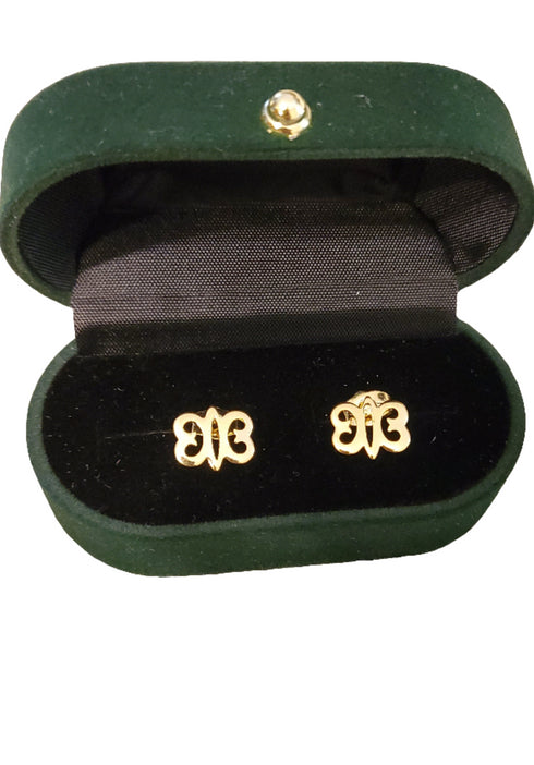 Adinkra Ghanaian Tradition Stud Gold Earrings