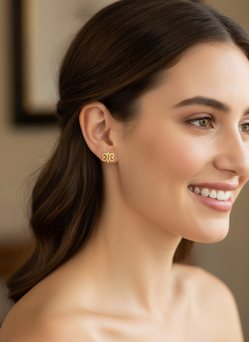 Endurance HYE WON HYE Adinkra Stud Earrings – African Stainless Steel Jewelry for Women