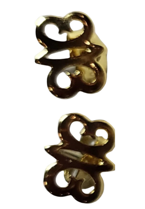 Adinkra Ghanaian Tradition Stud Gold Earrings
