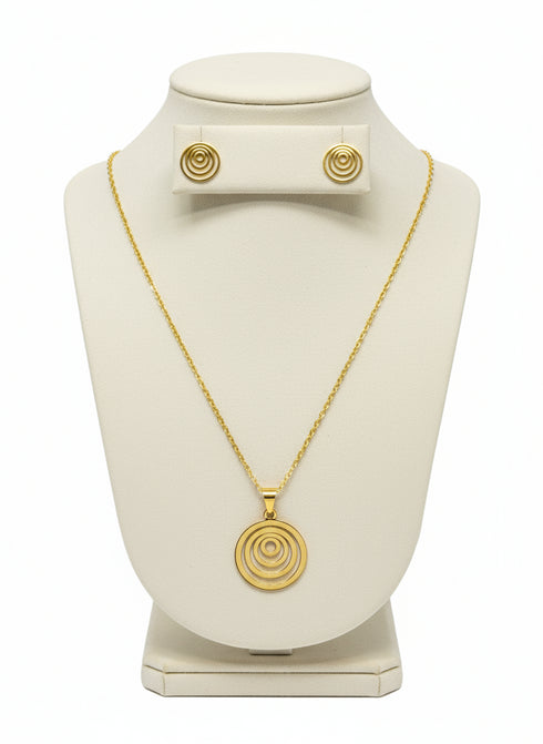 MAJESTIC ADINKRAHENE Necklace and Earrings Set – Adinkra Jewelry Set Stainless Steel