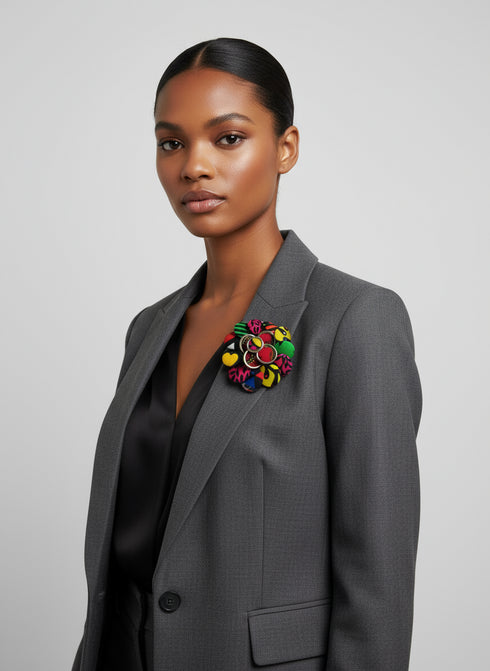 AfriGlam Button Brooch