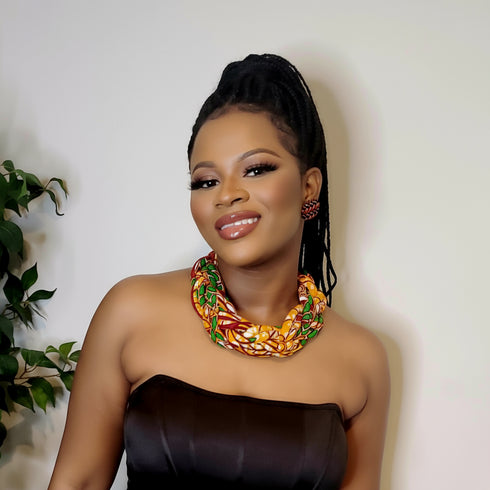 African Splendor Braided Ankara Necklace